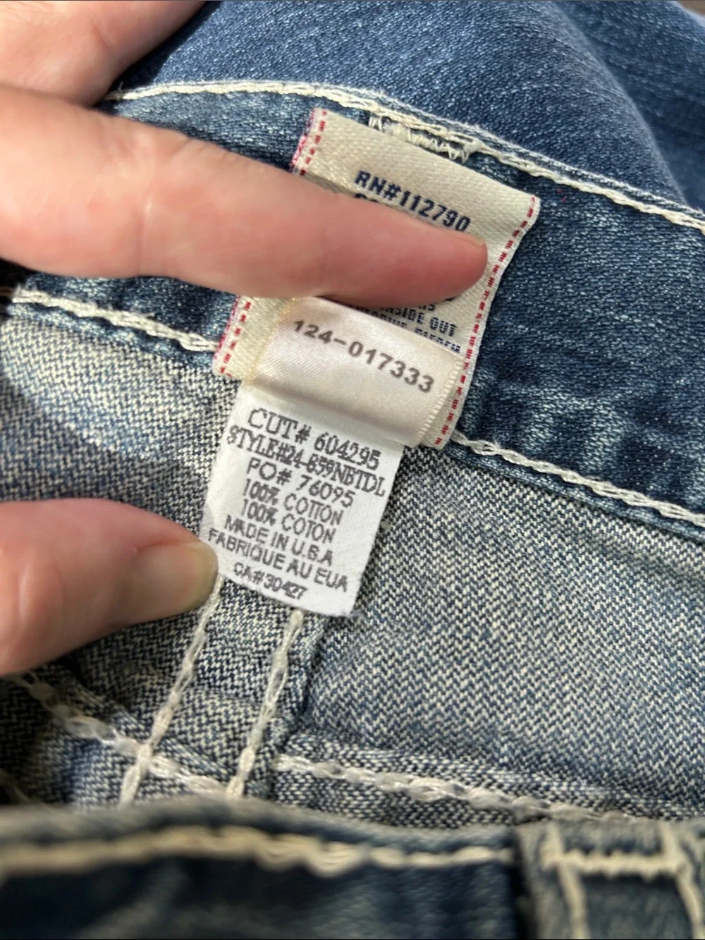 Vintage Y2K True Religion Ricky Super T White Contrast Stitch  Jeans 33